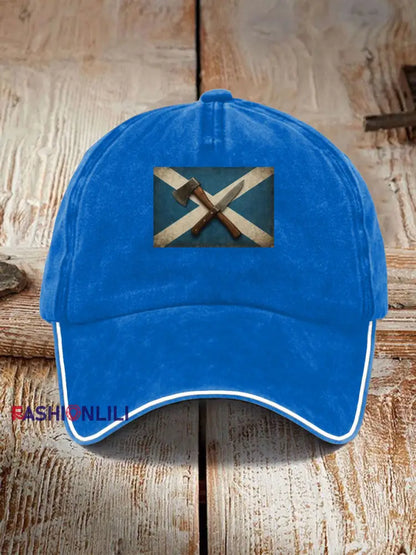 Unisex Girl’s Power Scotland Print Hat Blue / ONE