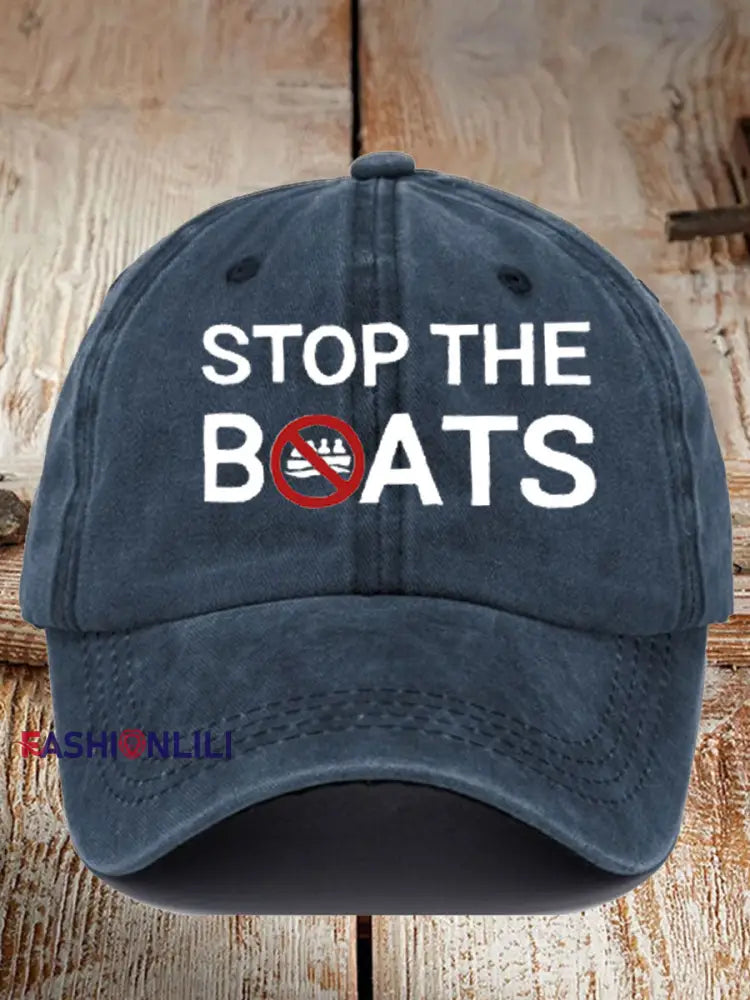Unisex Immigration Printed Hat Navy Blue / JM