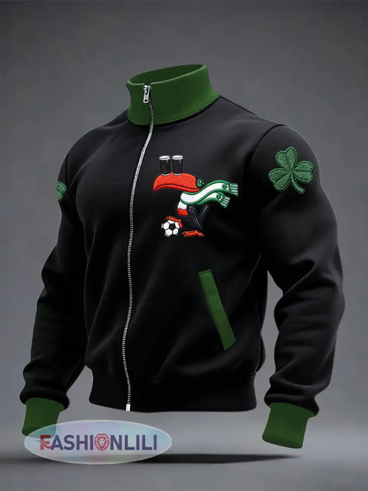 Unisex Ireland Football Lover 2026 Printed Coat - Black / S