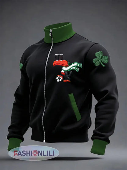 Unisex Ireland Football Lover 2026 Printed Coat - Black / S