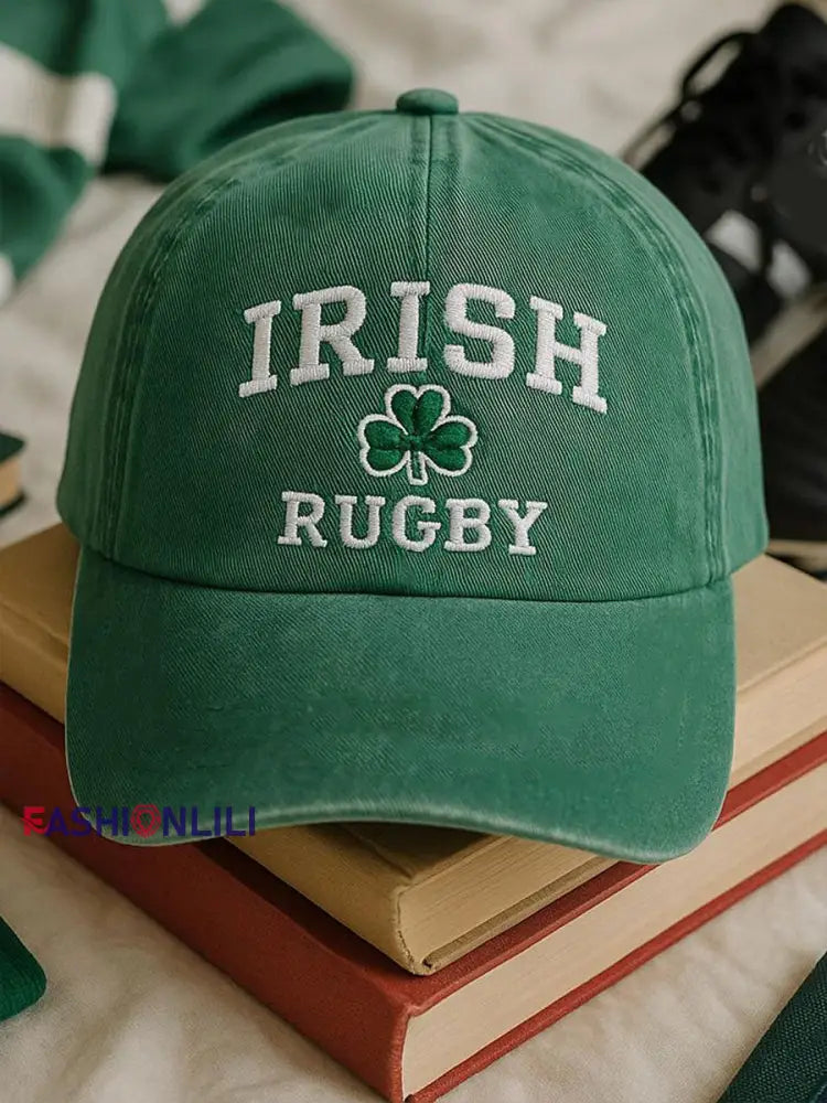 Unisex Ireland Rugby Lover Print Hat Green / ONE