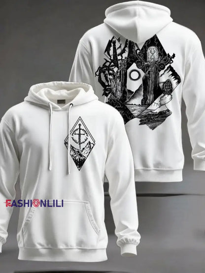 Unisex JRR Rings Books Lover Printed Hoodie White / S