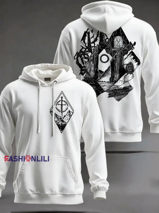 Unisex JRR Rings Books Lover Printed Hoodie White / S