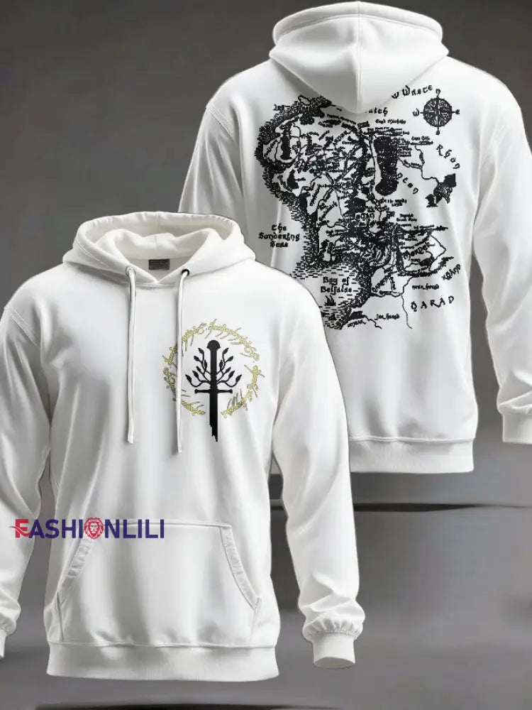 Unisex JRR Rings Books Lover Printed Hoodie White / S