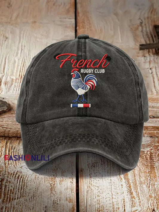 Unisex Le French Rugby Club Print Hat Black / ONE