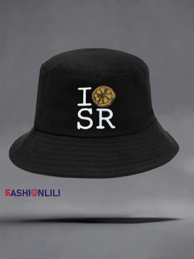 Unisex Lemon Roses Music Lover Print Hat Black / ONE