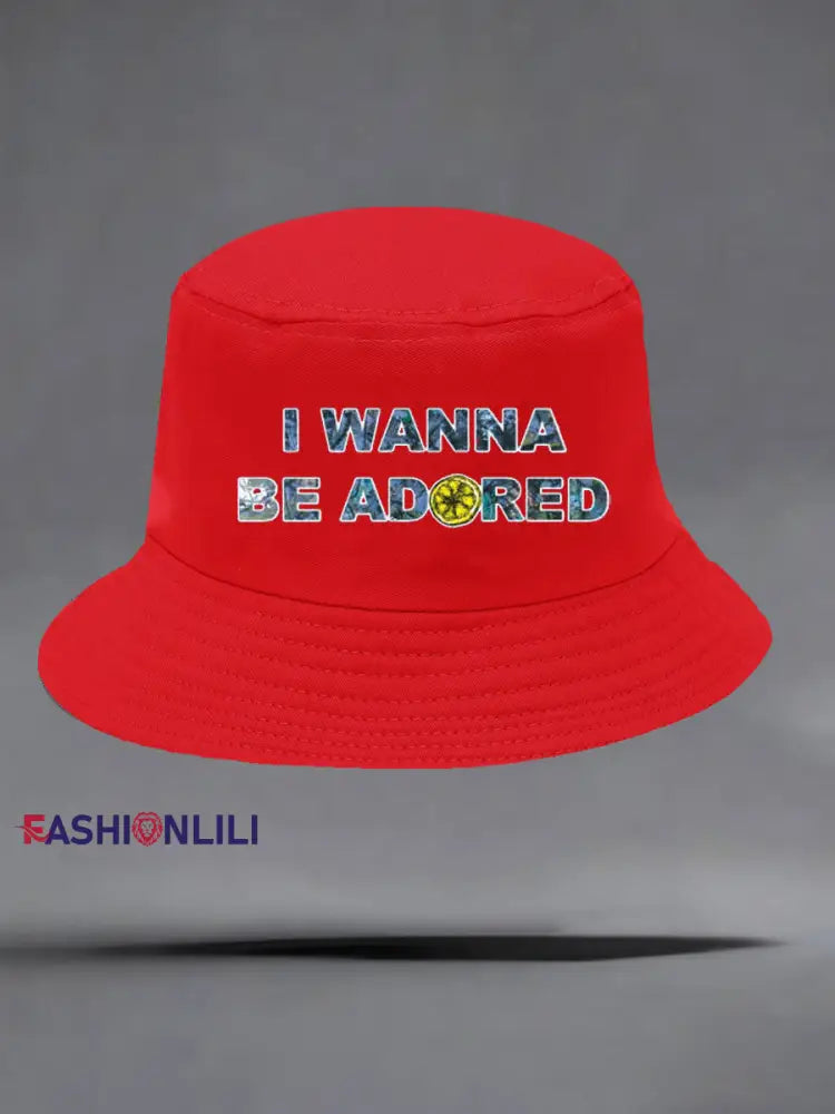 Unisex Lemon Roses Music Lover Print Hat Red / ONE