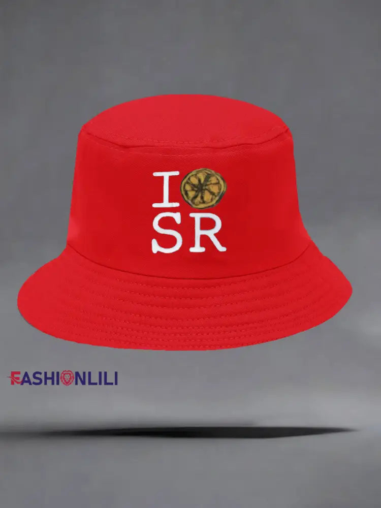 Unisex Lemon Roses Music Lover Print Hat Red / ONE