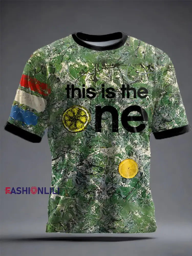 Unisex Lemon Roses Music Lover Printed T-shirt As picture / S