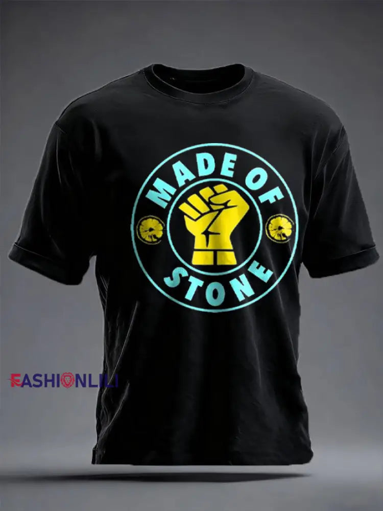 Unisex Lemon Roses Music Lover Printed T-shirt Black / S