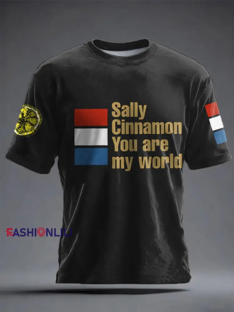 Unisex Lemon Roses Music Lover Printed T-shirt Dark Grey / S