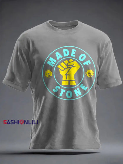 Unisex Lemon Roses Music Lover Printed T-shirt Light Gray / S