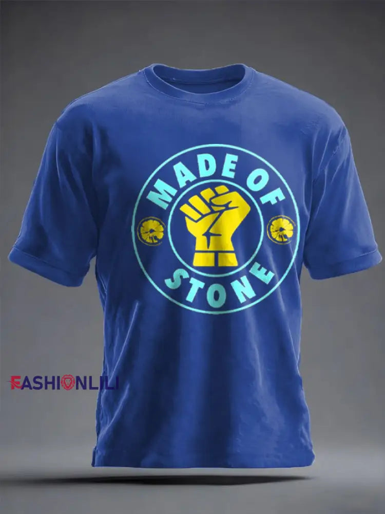 Unisex Lemon Roses Music Lover Printed T-shirt Royal Blue / S