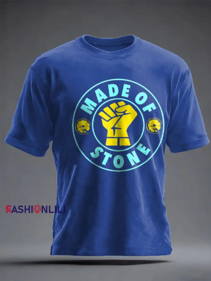 Unisex Lemon Roses Music Lover Printed T-shirt Royal Blue / S