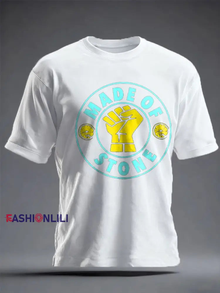 Unisex Lemon Roses Music Lover Printed T-shirt White / S