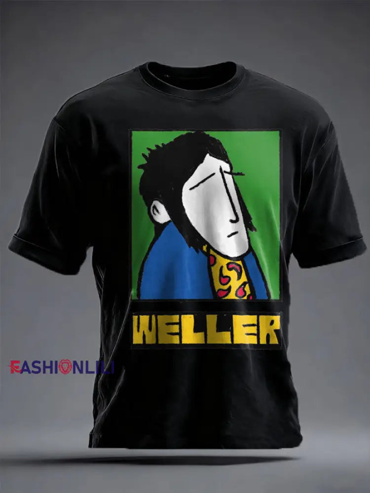 Unisex Modfather UK Music Mods Lover Printed T-shirt Black / S