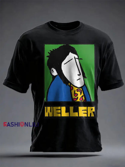 Unisex Modfather UK Music Mods Lover Printed T-shirt Black / S