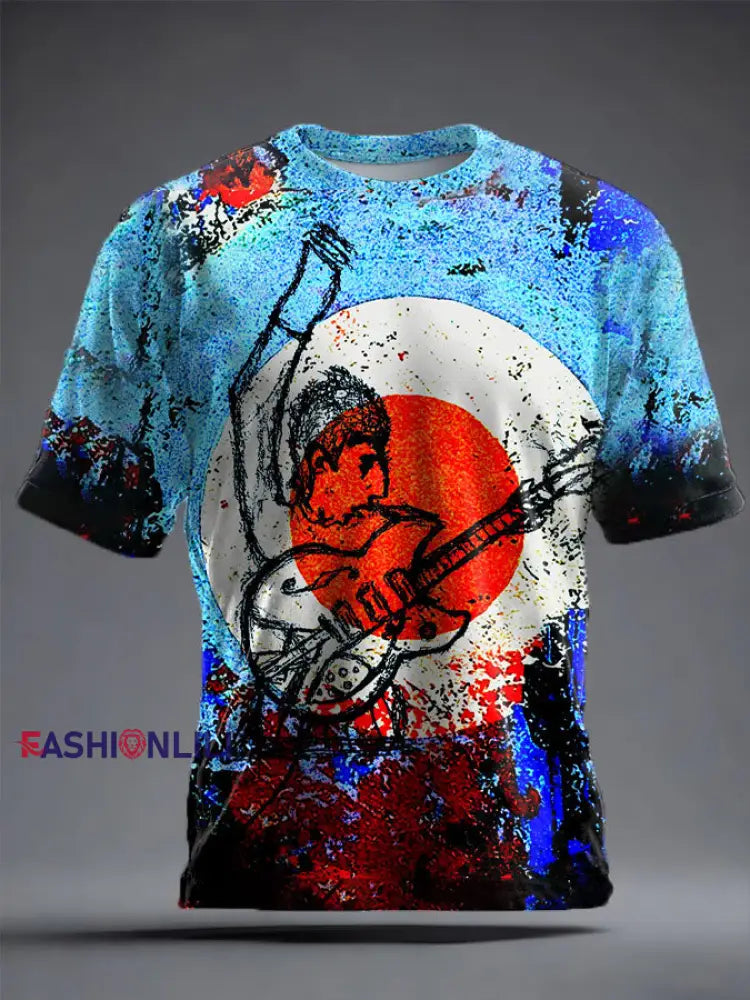 Unisex Modfather UK Music Mods Lover Printed T-shirt Blue / S