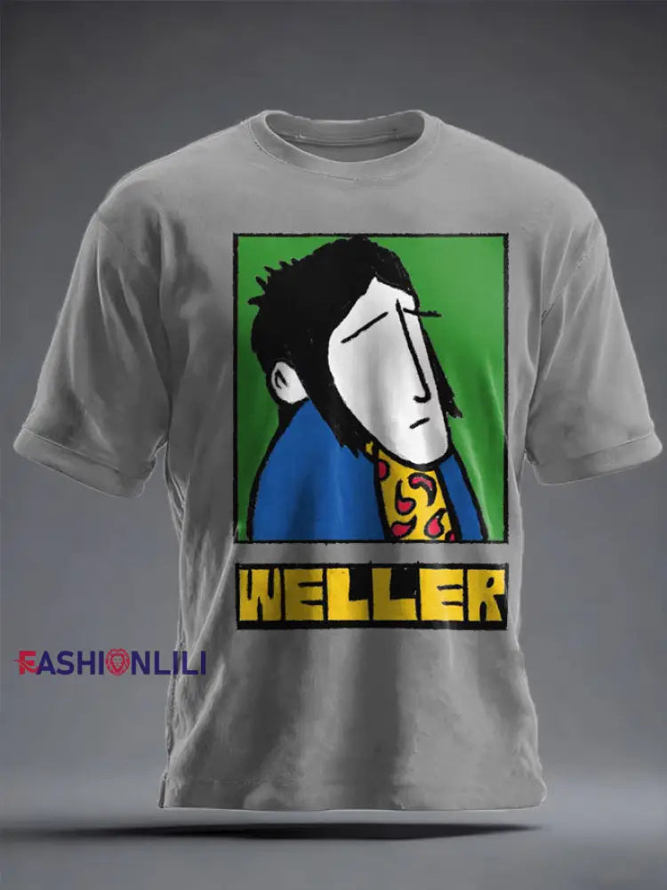 Unisex Modfather UK Music Mods Lover Printed T-shirt Light Gray / S