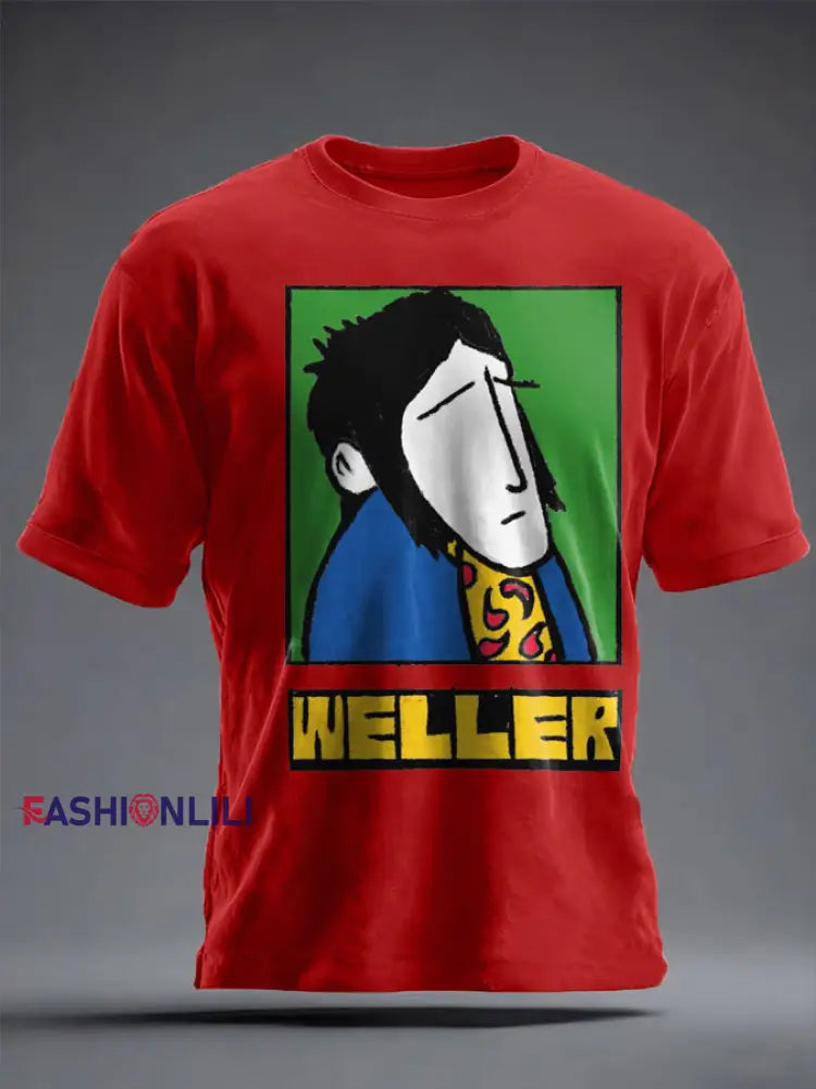 Unisex Modfather UK Music Mods Lover Printed T-shirt Pure Red / S