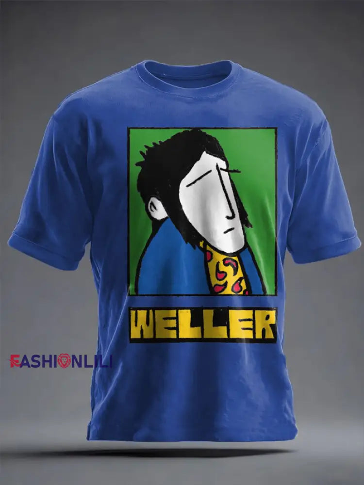 Unisex Modfather UK Music Mods Lover Printed T-shirt Royal Blue / S