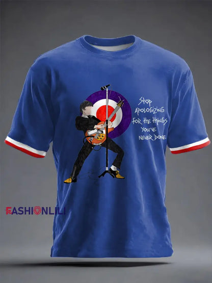 Unisex Modfather UK Music Mods Lover Printed T-shirt Royal Blue / S