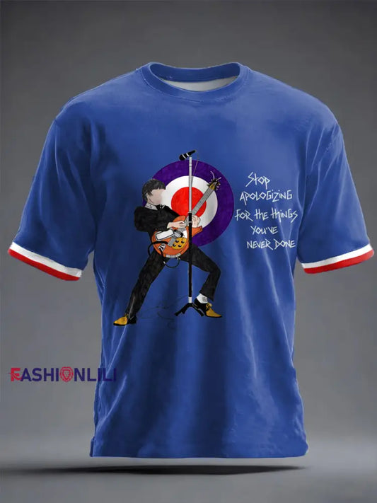 Unisex Modfather UK Music Mods Lover Printed T-shirt Royal Blue / S