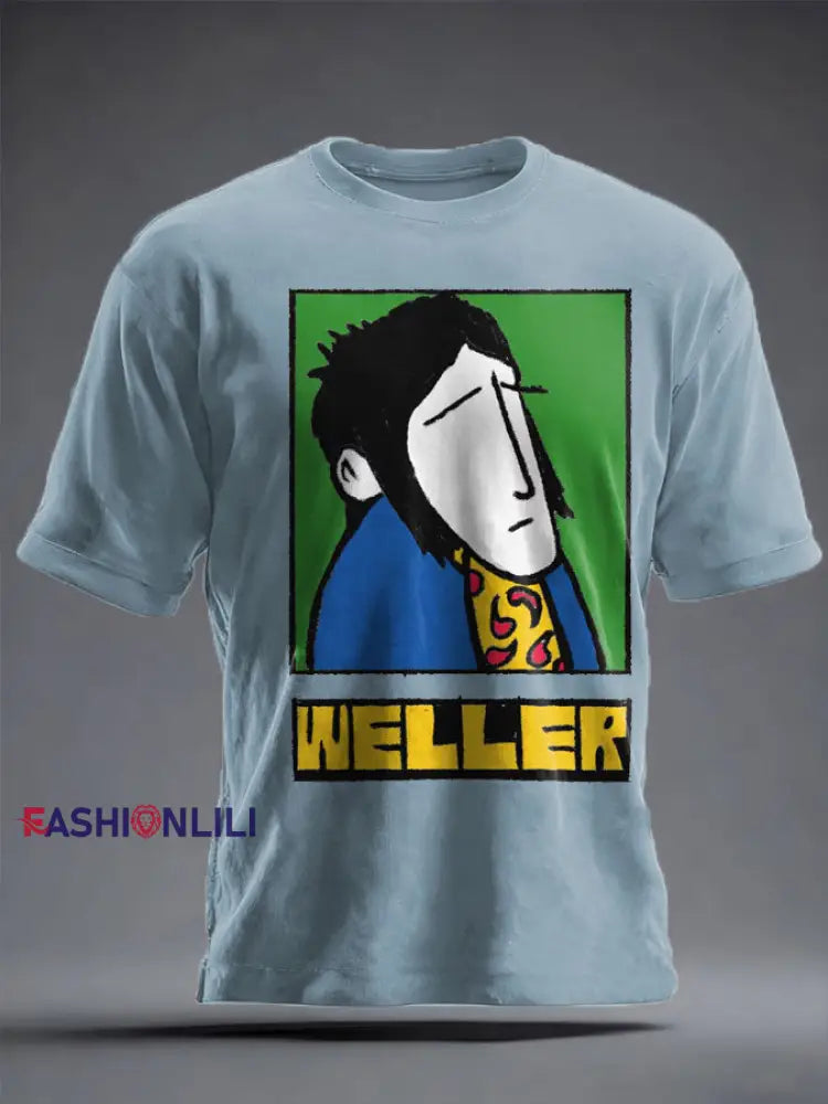 Unisex Modfather UK Music Mods Lover Printed T-shirt Sky Blue / S