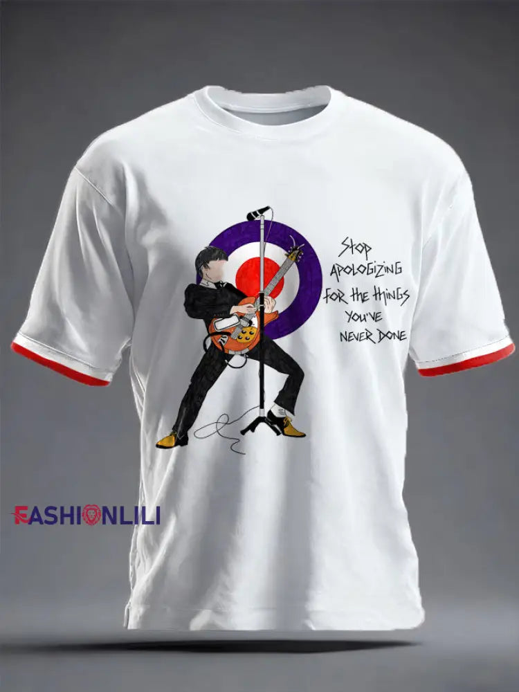 Unisex Modfather UK Music Mods Lover Printed T-shirt White / S