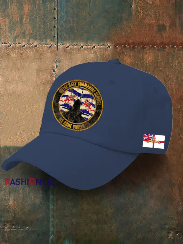 Unisex Navy Veteran Submarine Printed Hat Navy Blue / JM