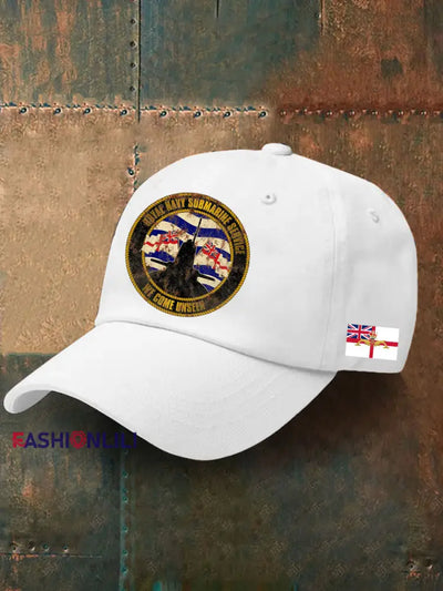 Unisex Navy Veteran Submarine Printed Hat White / JM