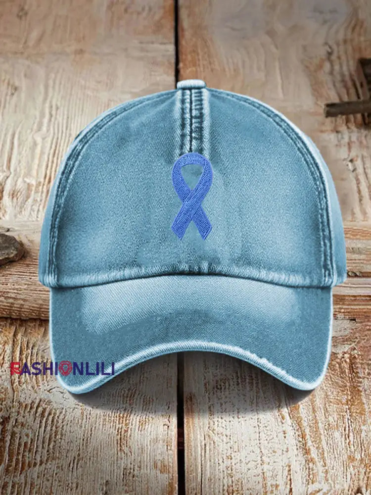 Unisex Prostate Cancer Awareness Print Hat Light Blue / ONE