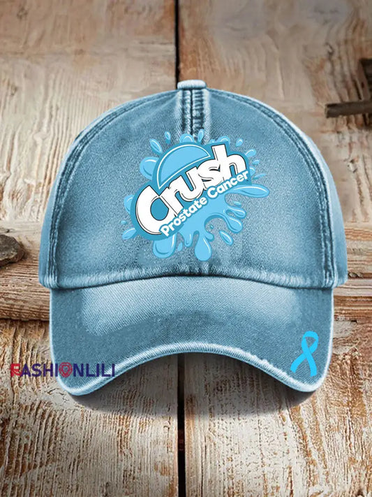 Unisex Prostate Cancer Awareness Print Hat Light Blue / ONE