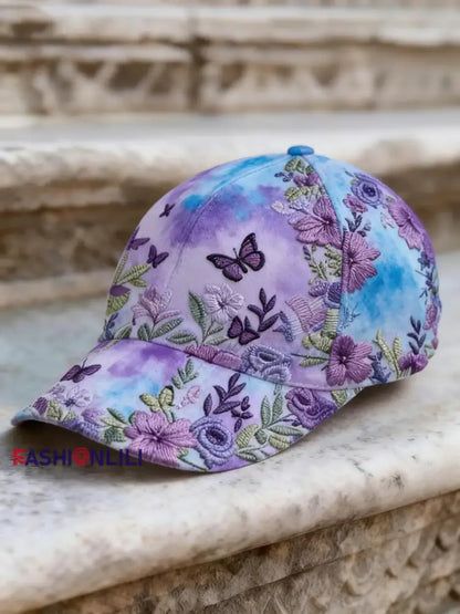 Unisex Retro Bohemian Floral Print Casual Hat As picture / ONE