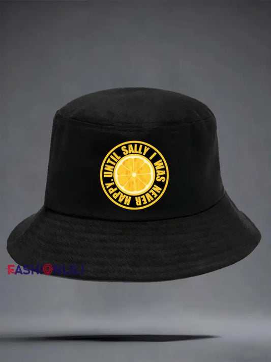 Unisex Roses Music Lover Lemon Printed Hat Black / ONE