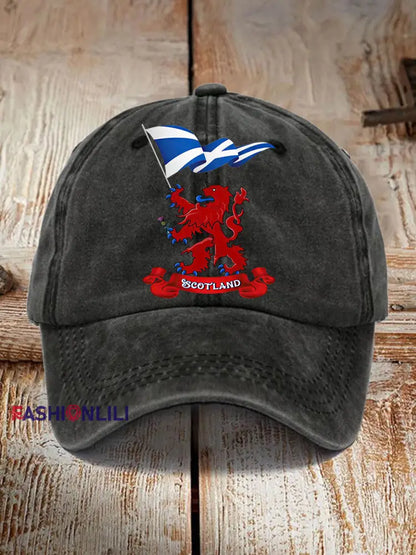 Unisex Scotland Flag Proud The Brave Printed Hat Black / JM