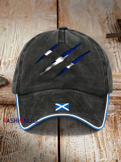 Unisex Scotland Flag Proud The Brave Printed Hat Black / JM