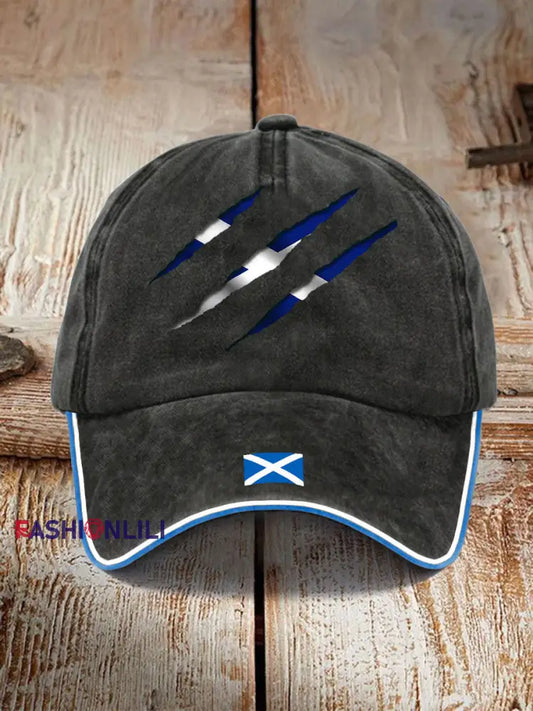 Unisex Scotland Flag Proud The Brave Printed Hat Black / JM