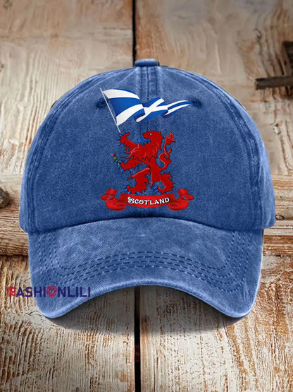 Unisex Scotland Flag Proud The Brave Printed Hat Blue / JM