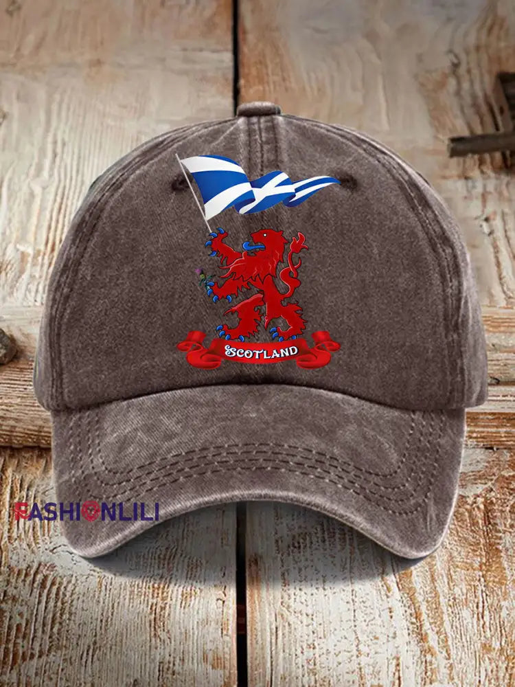 Unisex Scotland Flag Proud The Brave Printed Hat Brown / JM
