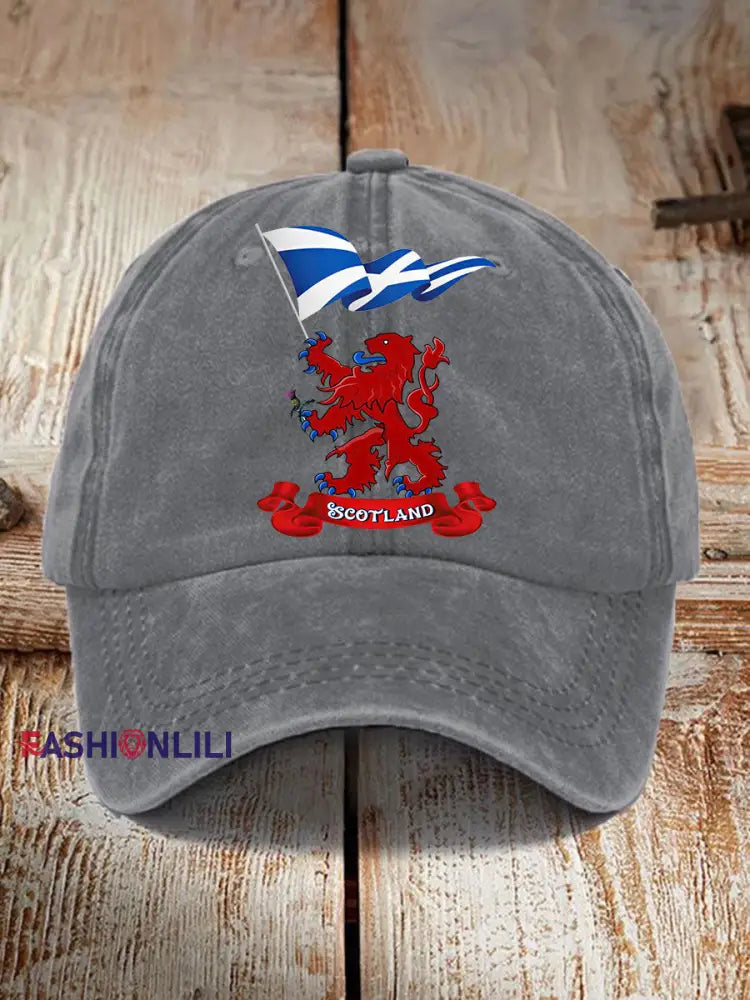 Unisex Scotland Flag Proud The Brave Printed Hat Gray / JM