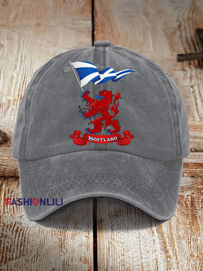 Unisex Scotland Flag Proud The Brave Printed Hat Gray / JM