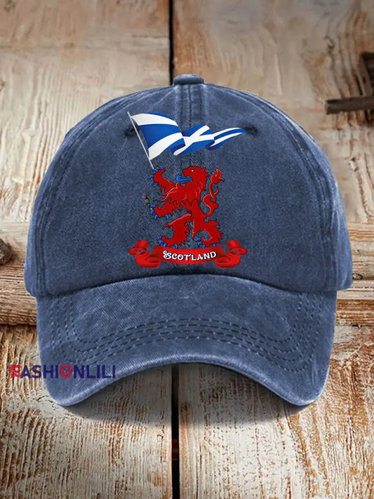 Unisex Scotland Flag Proud The Brave Printed Hat Navy Blue / JM