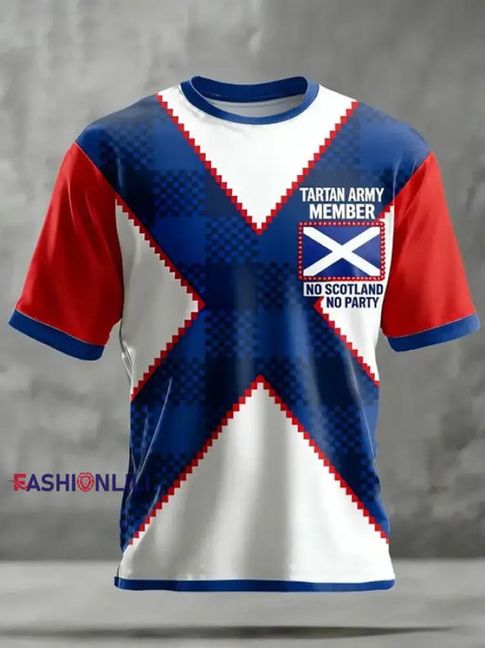 Unisex Scotland Football Lover Tartan Army Printed T-shirt White / S