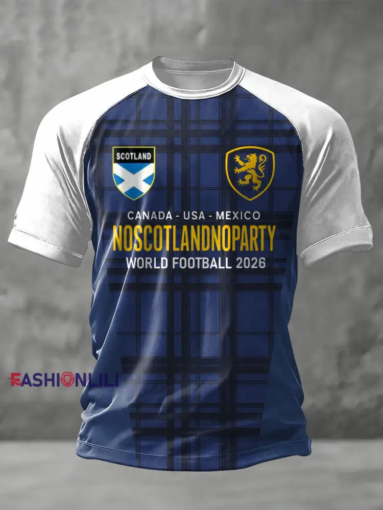 Unisex Scotland Football Lover Tartan Army Printed T-shirt White / S