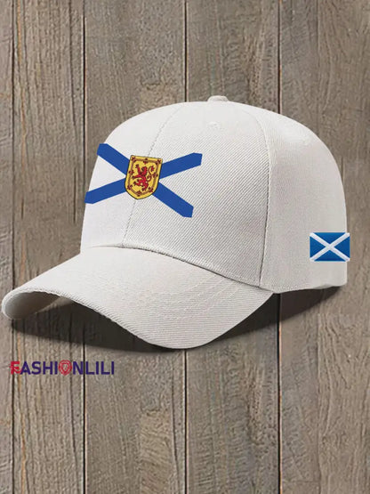 Unisex Scottish Flag Print Hat Apricot / JM