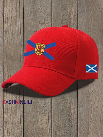 Unisex Scottish Flag Print Hat Red / JM