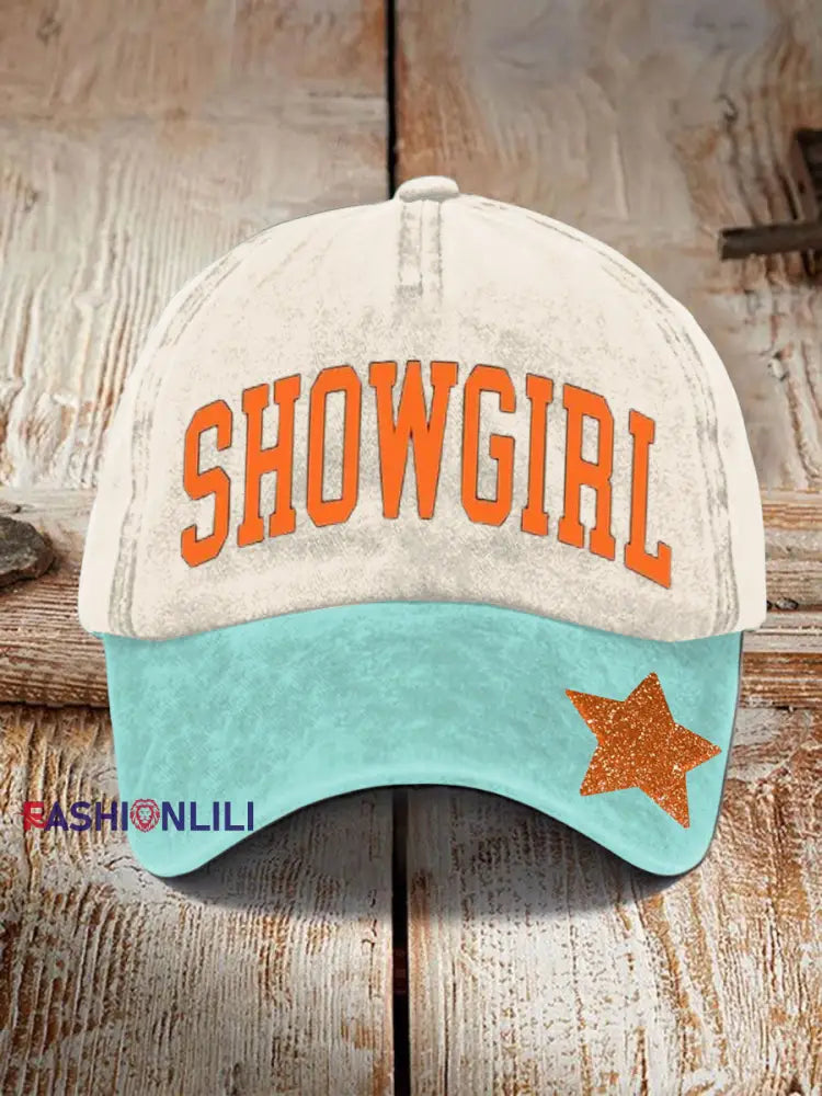 Unisex Showgirl Design Cap Blue-Green / ONE