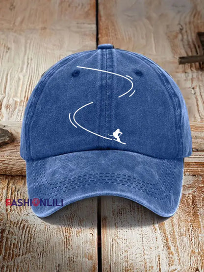 Unisex Ski Enthusiast Hat Blue / ONE