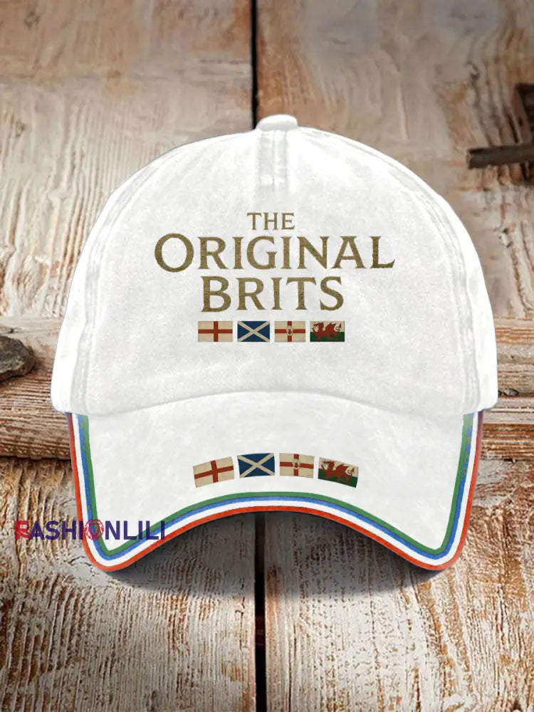 Unisex The Original Brits Printed Hat White / ONE